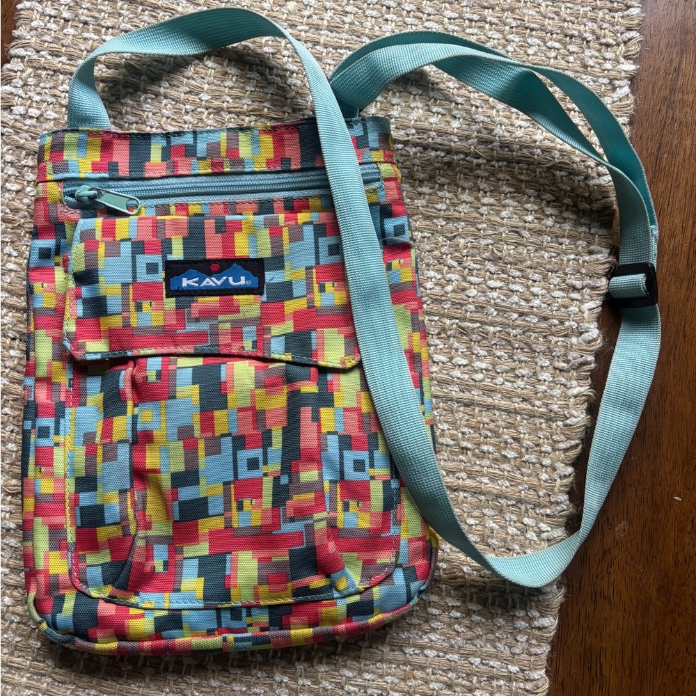 KAVU Multicolor Geometric Messenger Bag